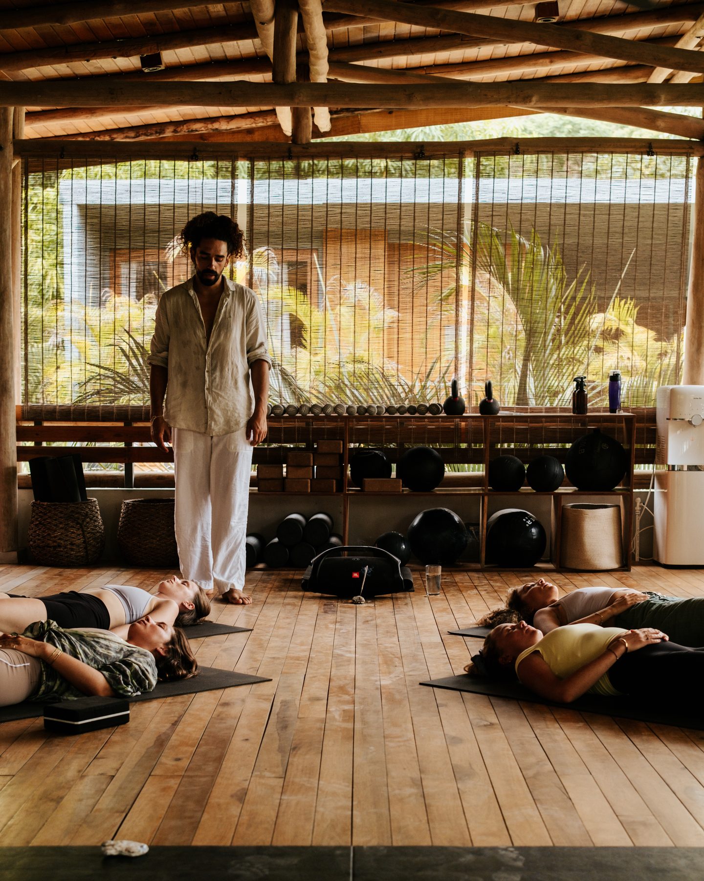 Mathias guiding a group breathwork session, Santa Teresa
